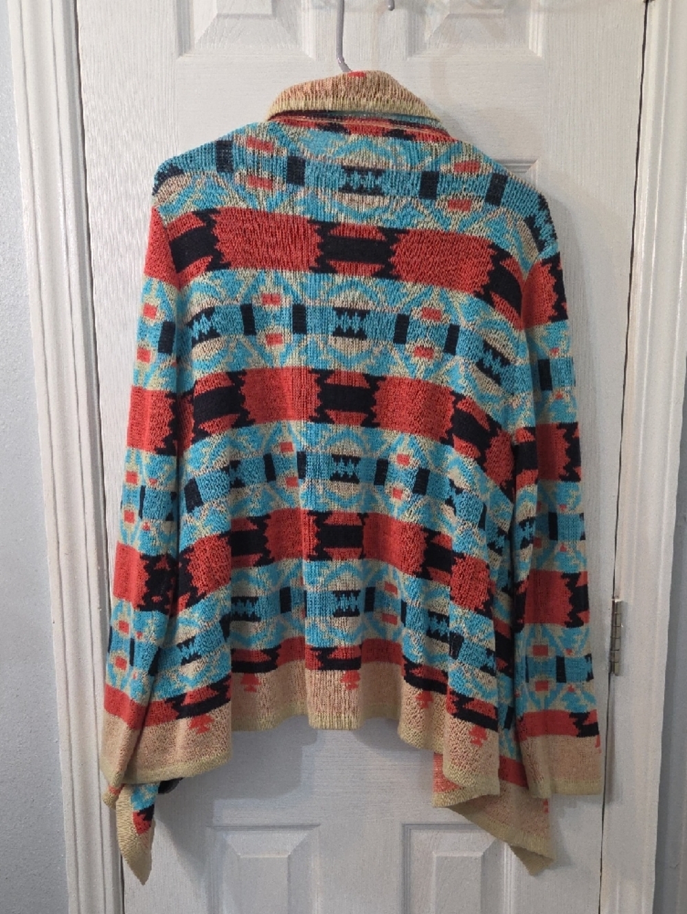 Listicle Turquoise Multi Aztec Open-Front Cardigan - Picture 5 of 6